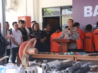 Pemusnahan berlangsung di halaman Mako Polres Bitung, Rabu (30/4/2025)