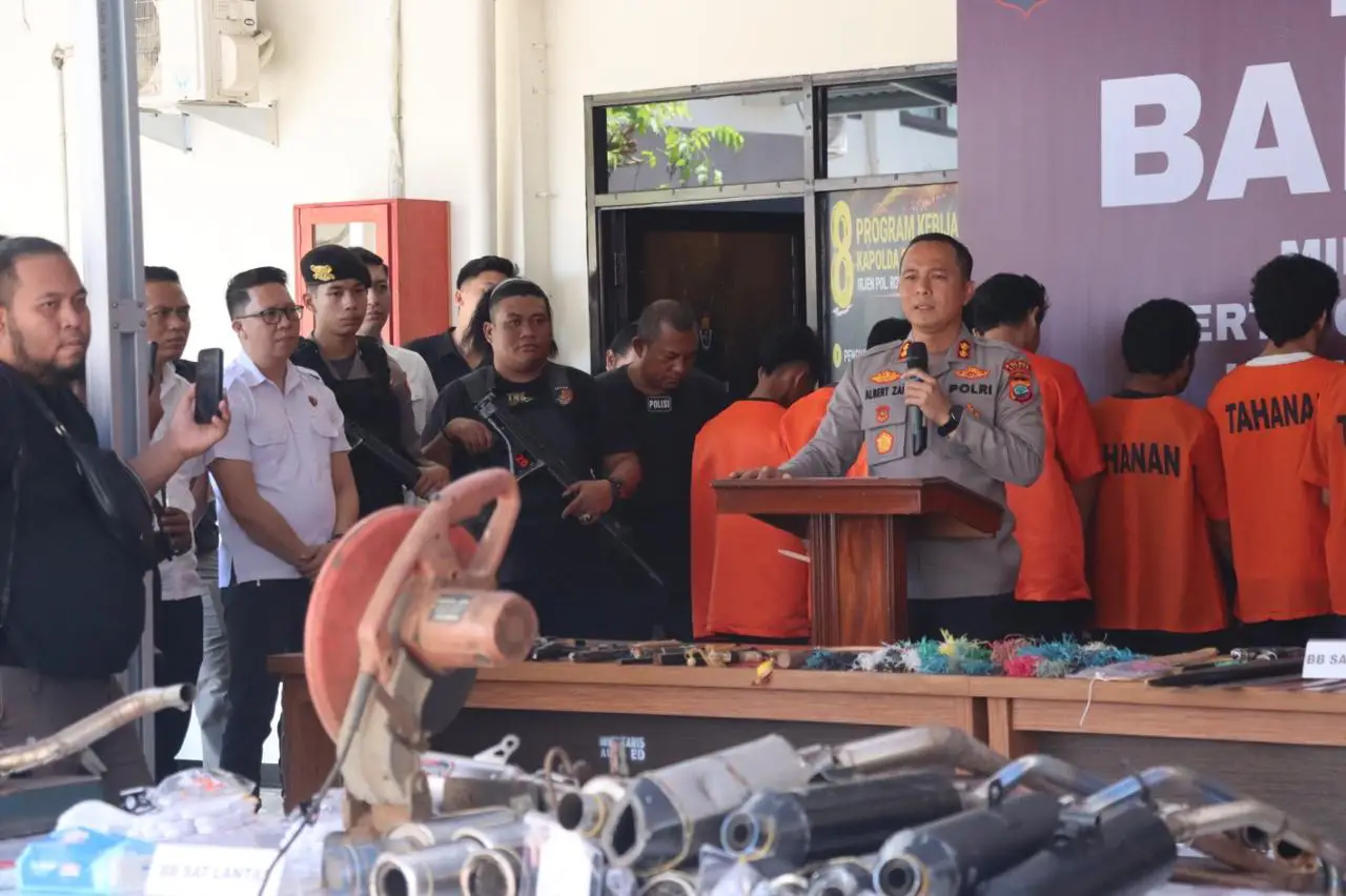 Pemusnahan berlangsung di halaman Mako Polres Bitung, Rabu (30/4/2025)